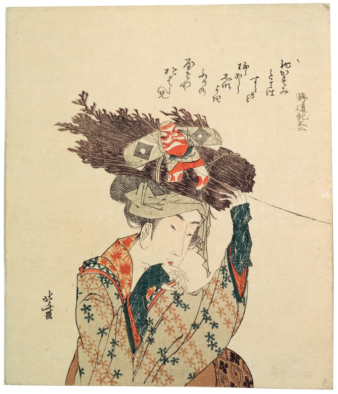 1806-1815年，一位来自大原的女孩。 作者 葛饰北斋