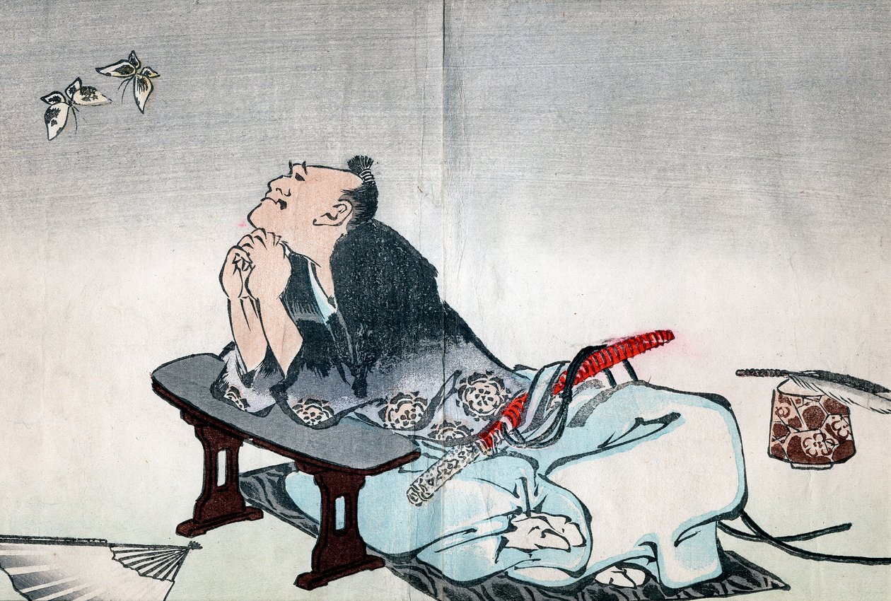 一位哲学家在观察一对蝴蝶，1814-1819年 作者 葛饰北斋