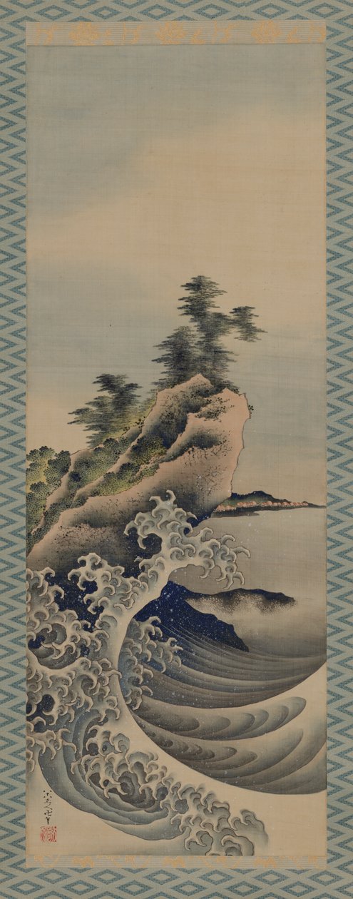 破浪》，江户时期，1847年。 作者 葛饰北斋
