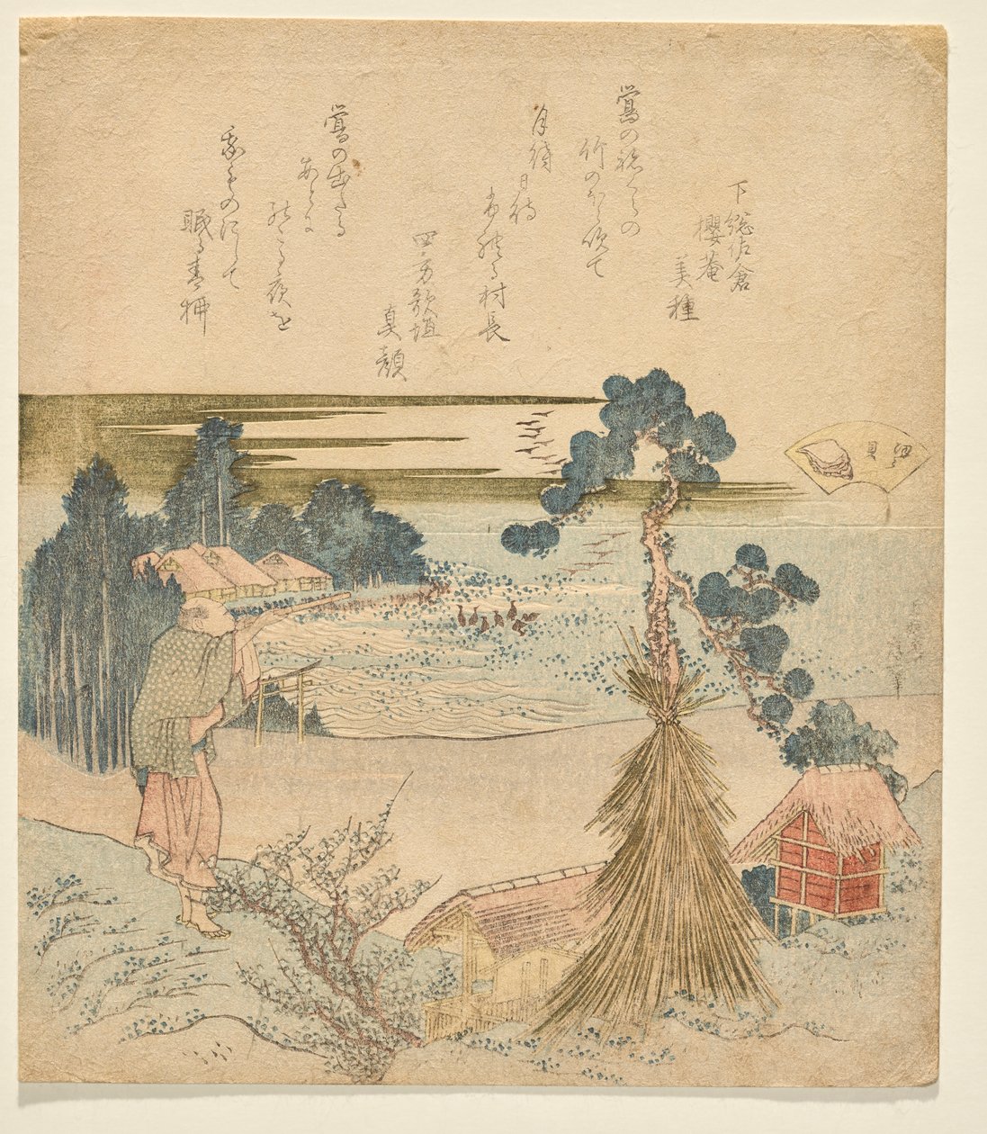 海螺壳》，选自 "元禄诗-贝壳配对游戏 "系列 作者 葛饰北斋
