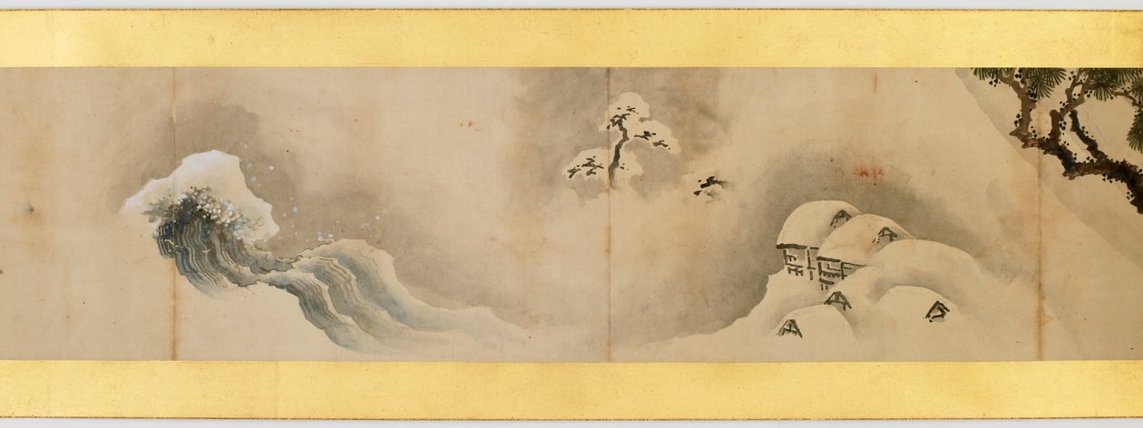 详细的手卷与杂项图像，江户时代，1839墨水和纸上的颜色 作者 葛饰北斋