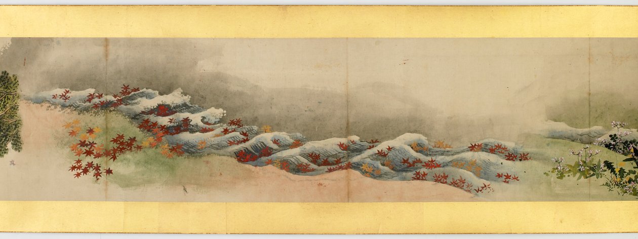 详细的手卷与杂项图像，江户时代，1839墨水和纸上的颜色 作者 葛饰北斋