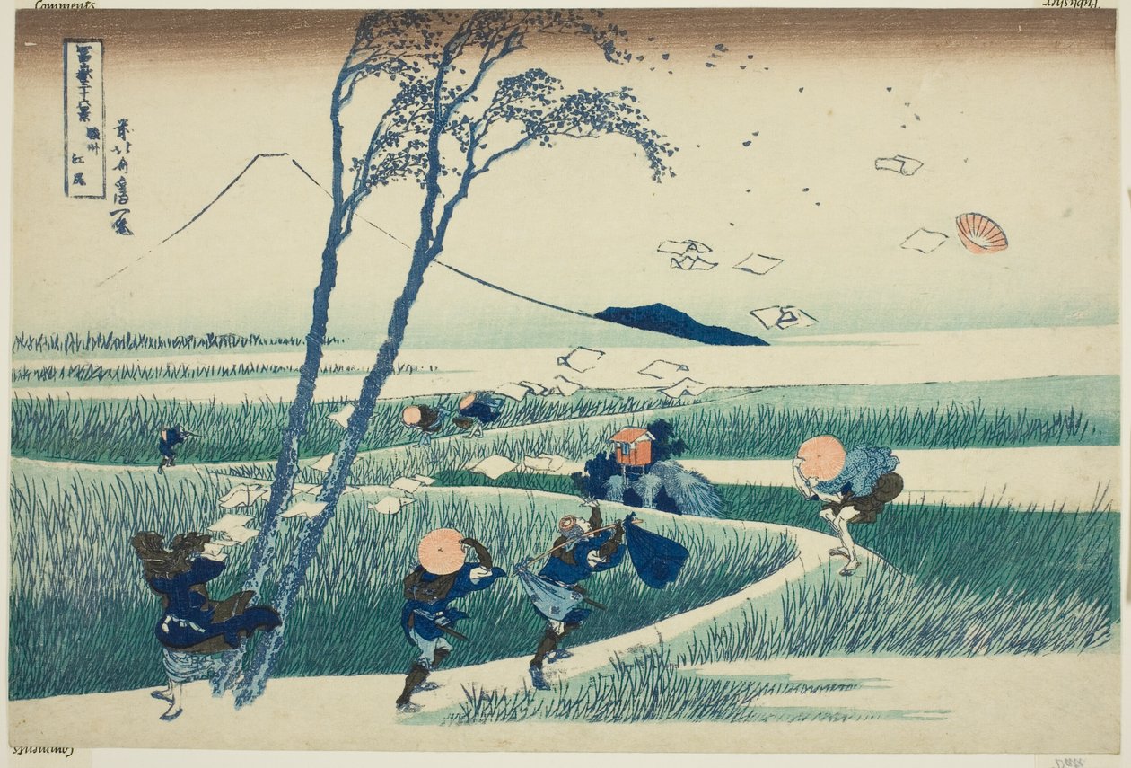 骏河省的江尻(Sunshu Ejiri)，选自 "富士山三十六景(Fugaku sanjurokkei) "系列 作者 葛饰北斋