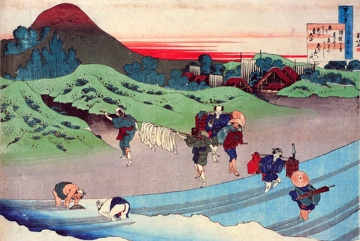 选自《一百位诗人的一百首诗》系列：Jito Tenno，c1830。 作者 葛饰北斋