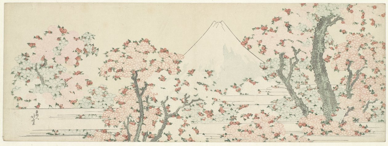 樱花上的富士山 作者 葛饰北斋