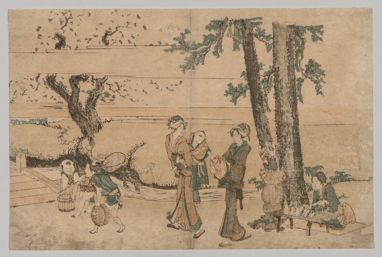 布鲁克附近的一组人物，1760-1849年。 作者 葛饰北斋