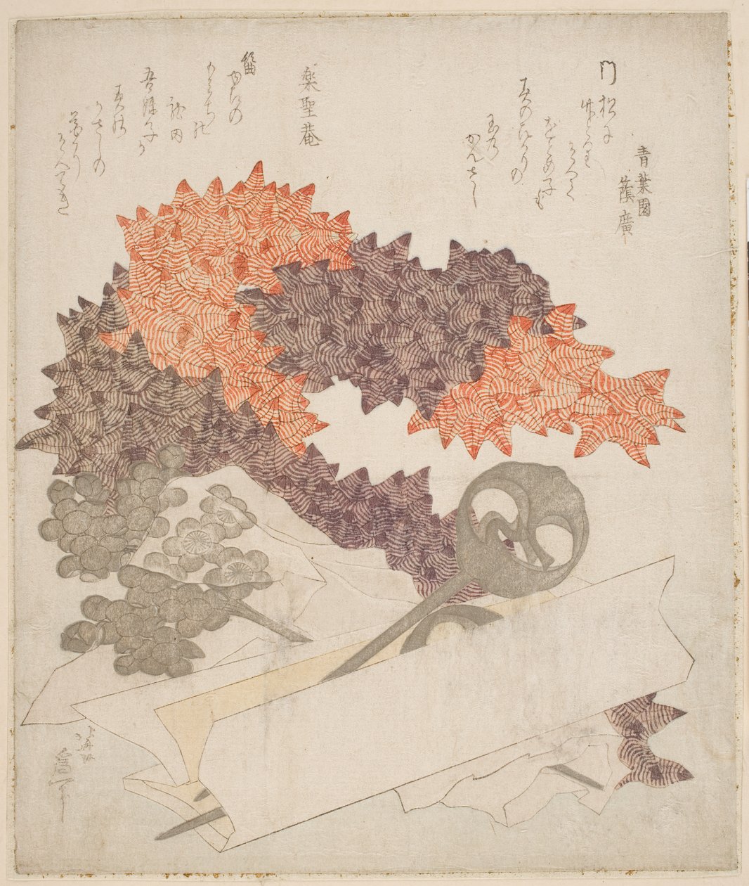 发饰，约 1820 年（木刻版画） 作者 葛饰北斋