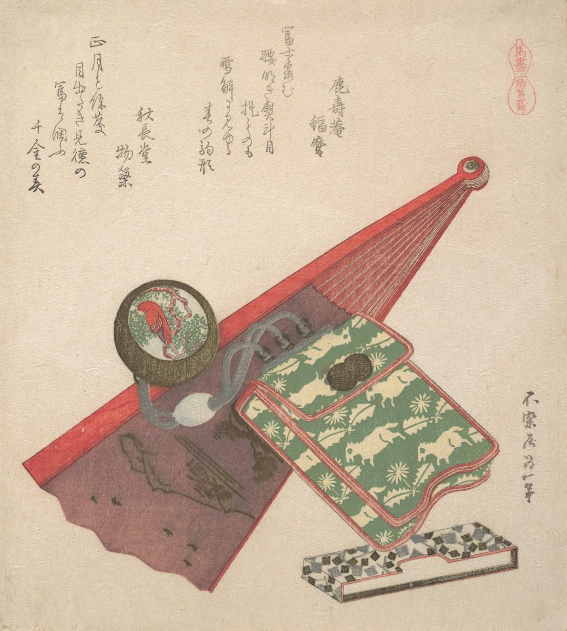 马的图案Koma shobu，来自马系列，1822年。 作者 葛饰北斋