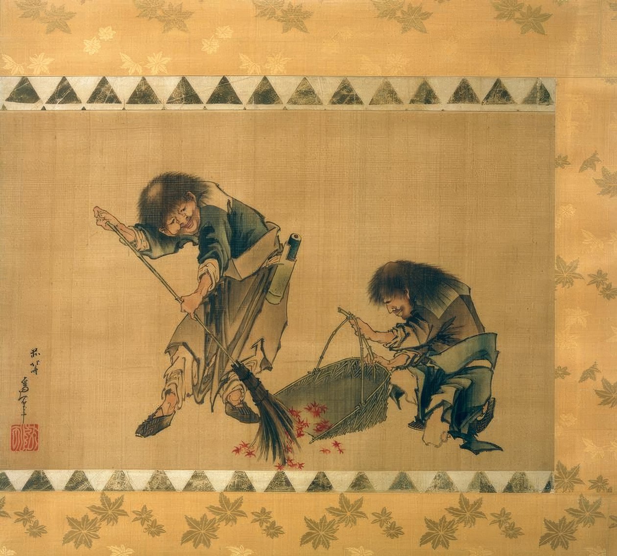 Kanzan und Jittoku 作者 葛饰北斋