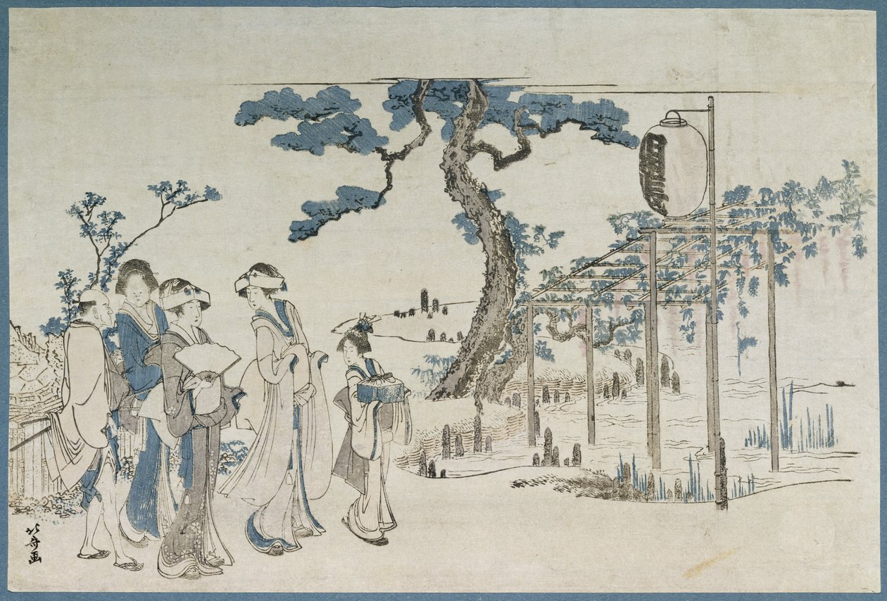 女士们参观龟户的紫藤花园（木刻版画） 作者 葛饰北斋