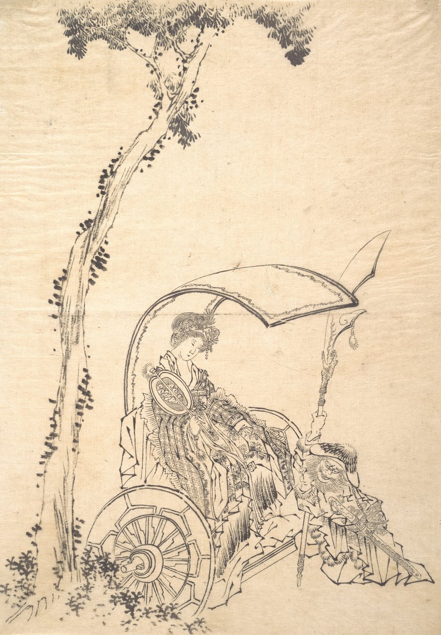 乘坐战车的女士 作者 葛饰北斋