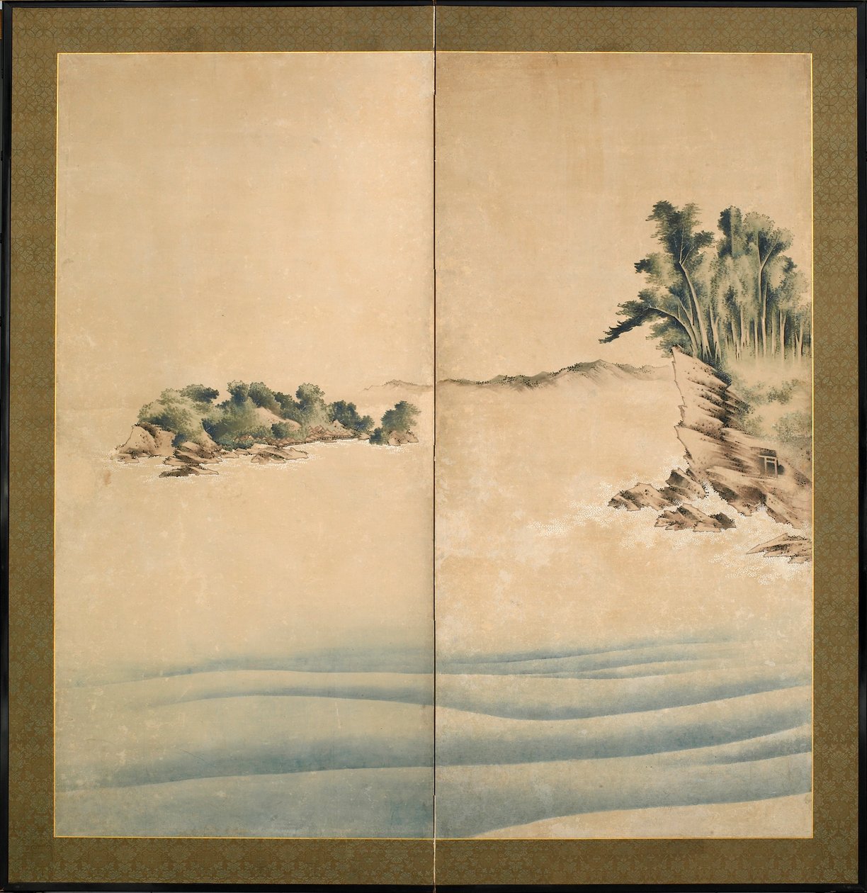 江户时代的富士山和江之岛，1825年（纸上的墨水和颜色） 作者 葛饰北斋