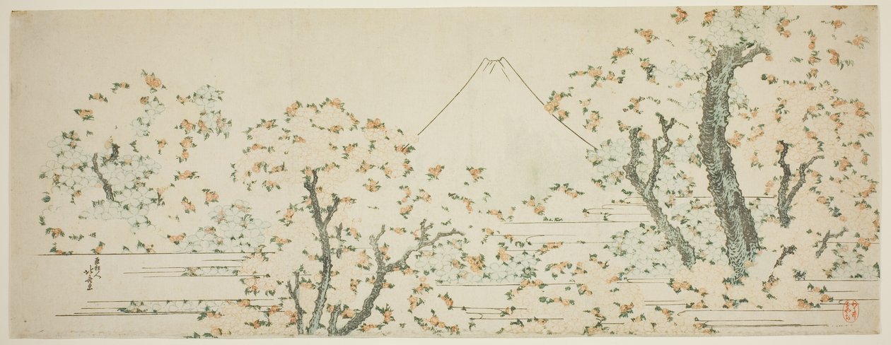 樱花盛开的富士山 作者 葛饰北斋