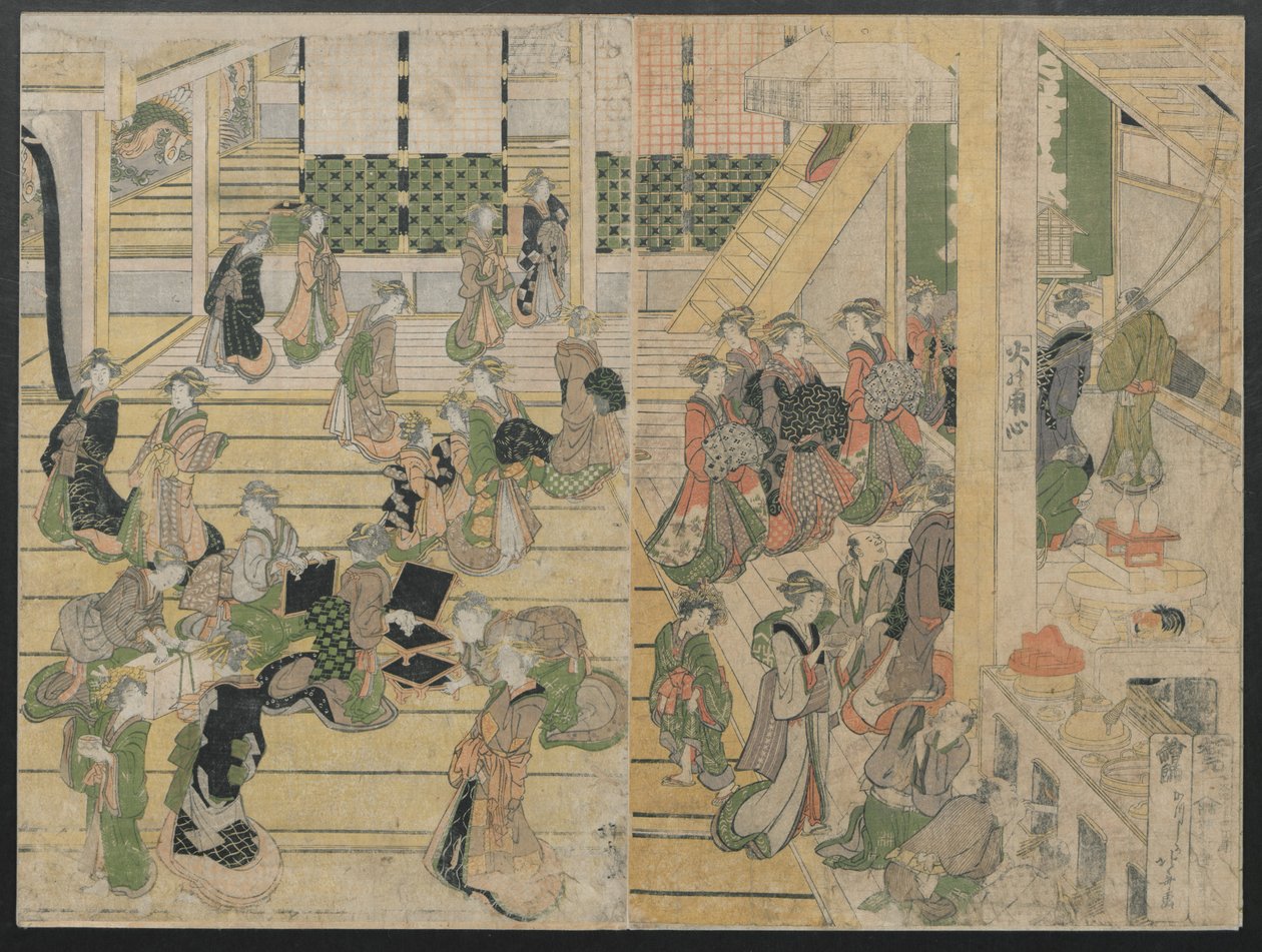 元旦在奥吉亚赛罗，约1804年。 作者 葛饰北斋