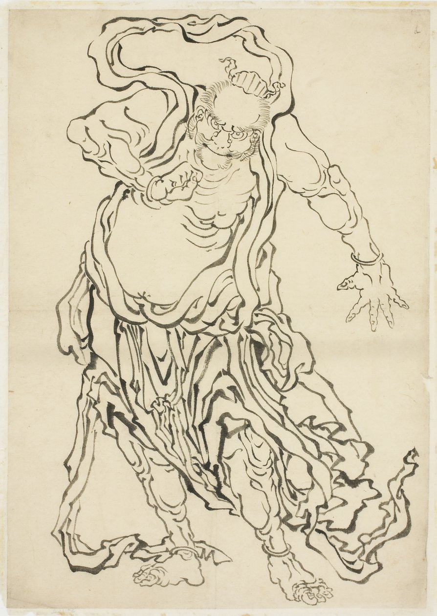 Nio (A Guardian) 之一，约 1815-1849 年（纸本水墨） 作者 葛饰北斋