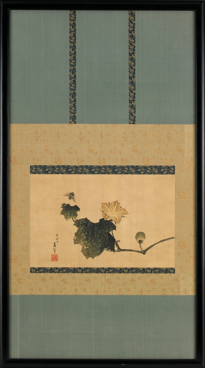 南瓜藤和马蝇，约1825-1833年。 作者 葛饰北斋