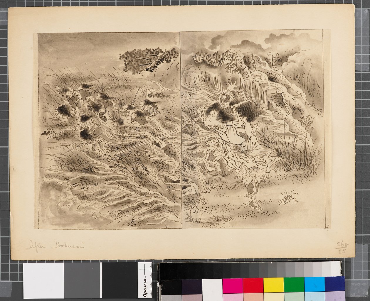 日韩战争场景，18 世纪末至 19 世纪上半叶（纸本水墨画） 作者 葛饰北斋