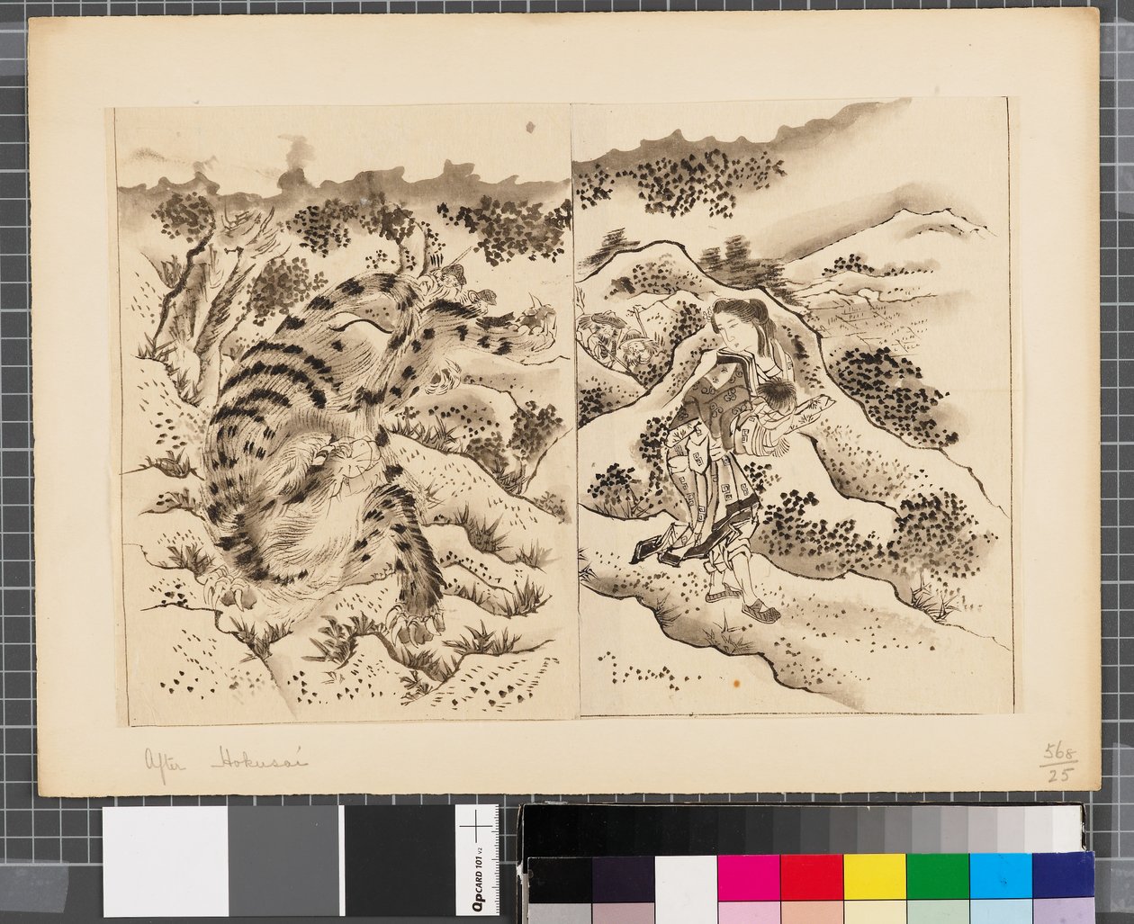 日韩战争场景，18 世纪末至 19 世纪上半叶（纸本水墨画） 作者 葛饰北斋