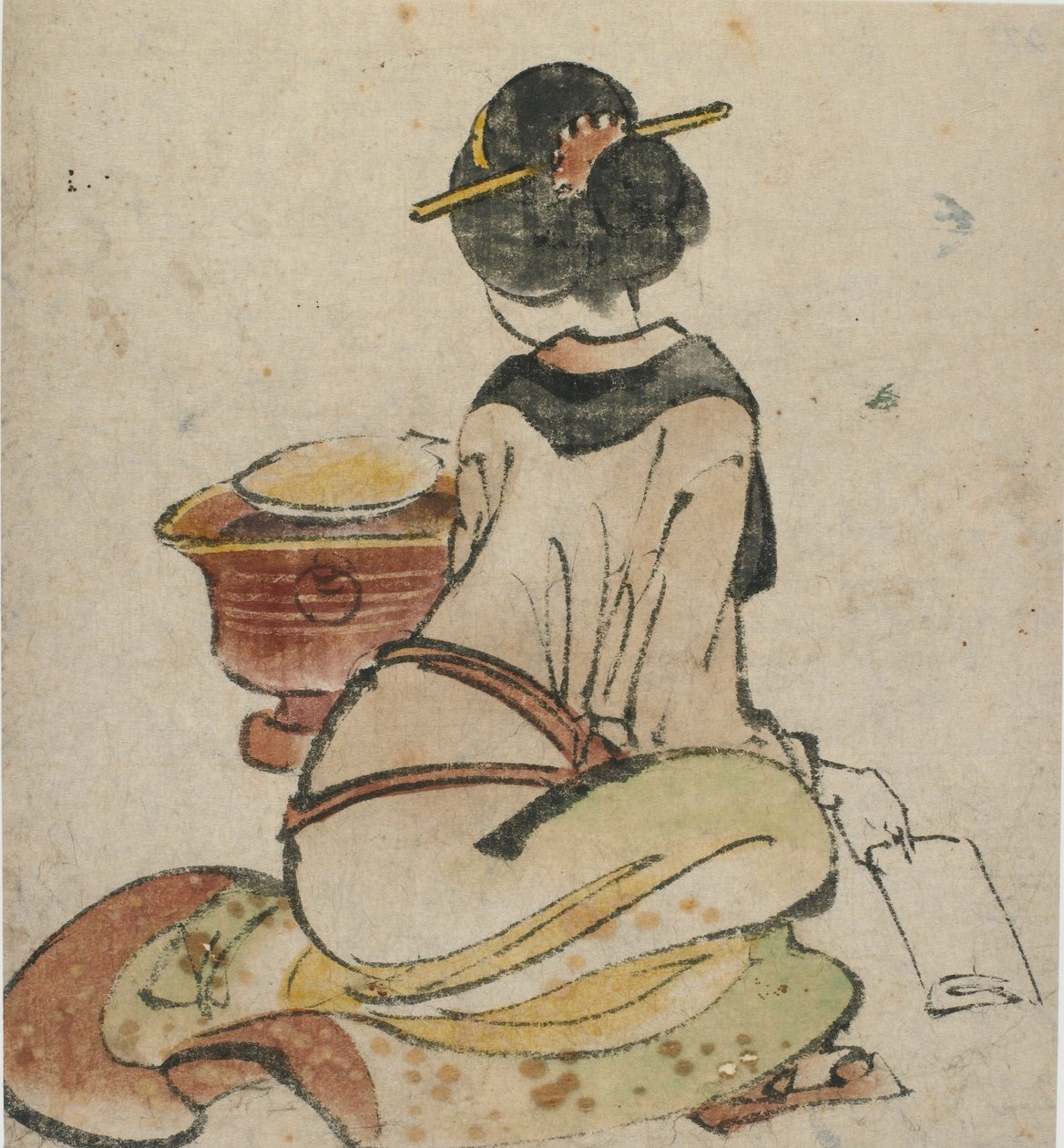一个女人的坐姿，18世纪末至19世纪初。 作者 葛饰北斋