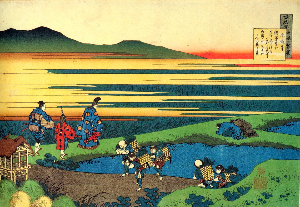 一百位诗人的一百首诗系列：葛饰北斋（1760-1849 年）（浮世绘画派）约 1830 年风景版画 圣彼得堡国立冬宫 作者 葛饰北斋