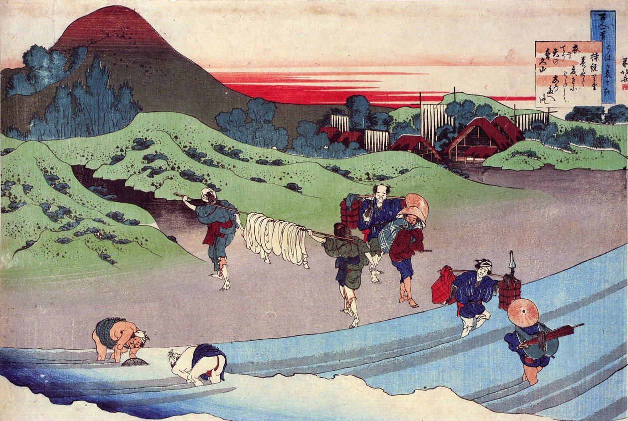 "一百位诗人的一百首诗系列："地户天王" 葛饰北斋（1760-1849 年）（浮世绘画派）版画，约 1830 年 俄罗斯圣彼得堡国立冬宫 作者 葛饰北斋