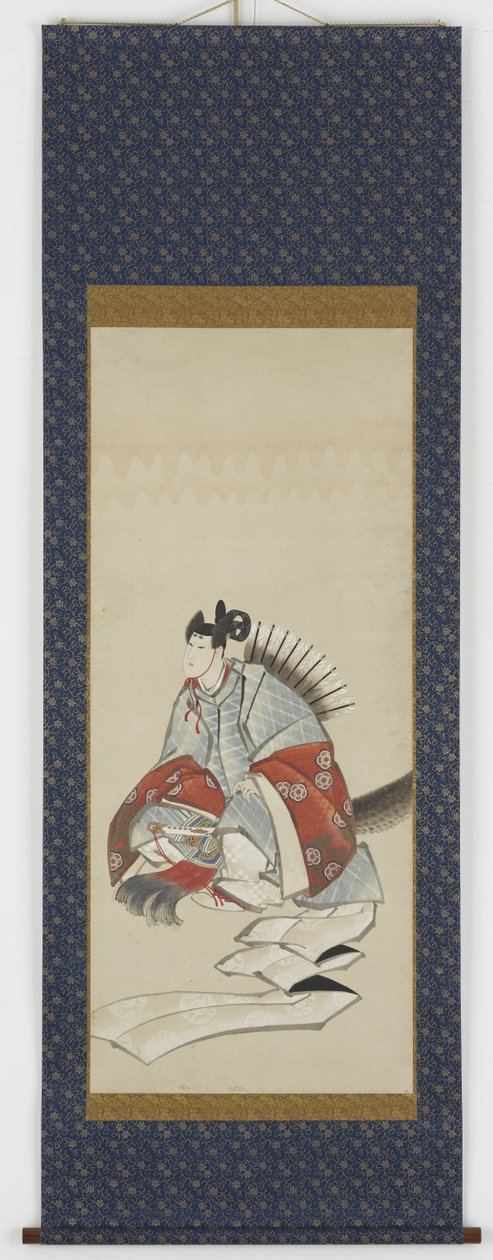 六仙诗：Ariwara no Narihara，c.1806-08（纸上的墨水和颜色） 作者 葛饰北斋