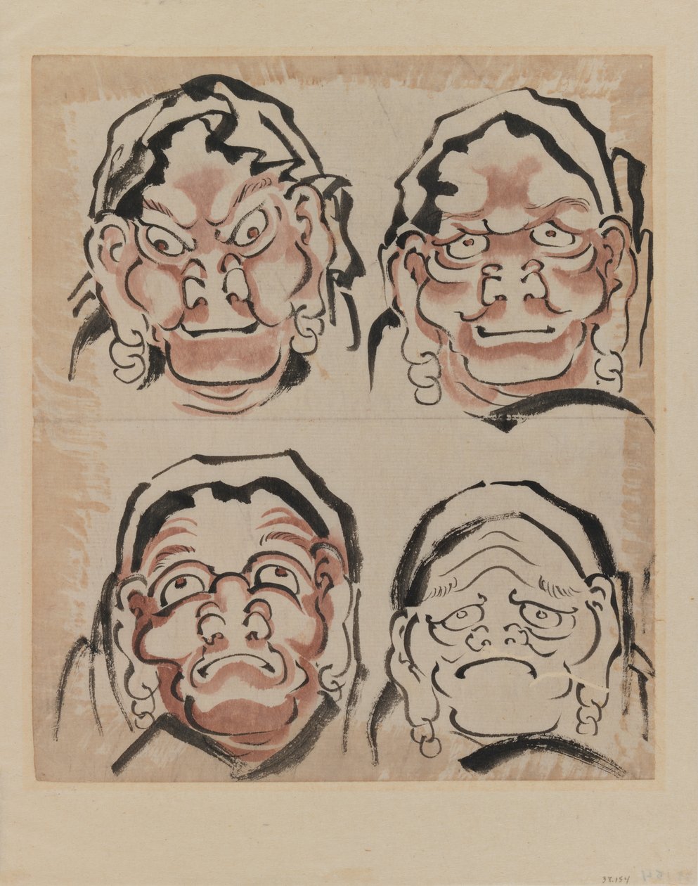 四面画（纸上墨水） 作者 葛饰北斋