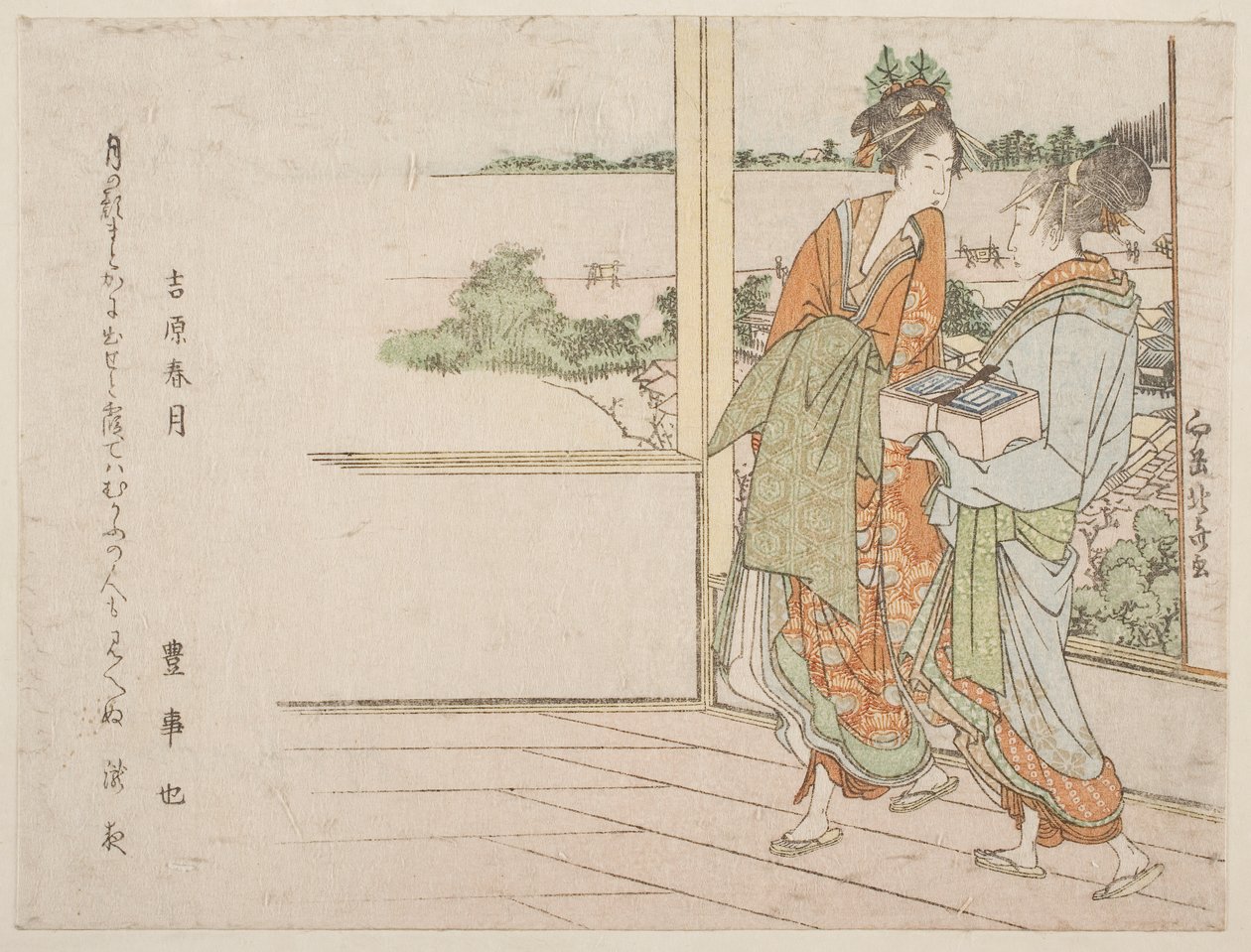 吉原春月（木版画 作者 葛饰北斋