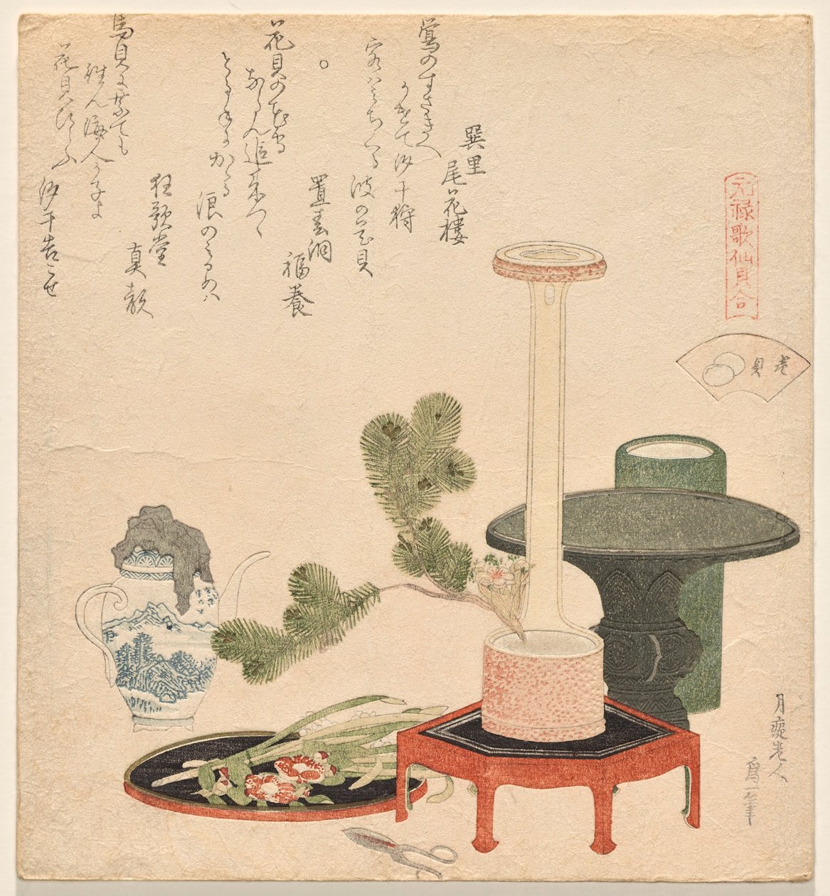 花贝壳》，选自《元老诗-贝壳配对游戏》系列 作者 葛饰北斋