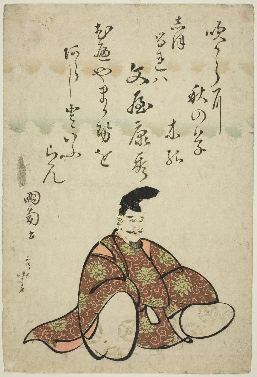 诗人文雅之安秀》，选自《不朽的六位诗人》（Rokkasen）系列 作者 葛饰北斋