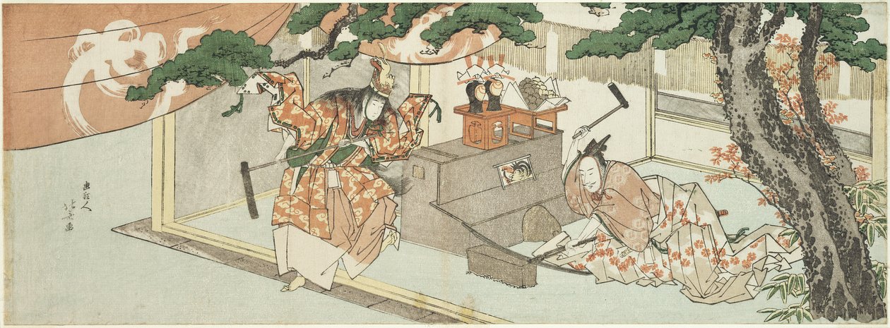 剑士宗亲与稻荷之神 作者 葛饰北斋
