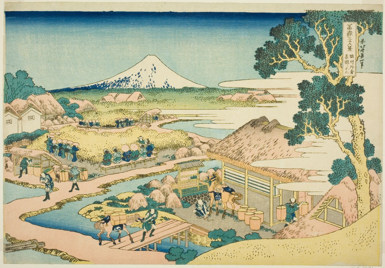 骏河省片仓的茶园（孙州片仓茶园之富士），选自 "富士山三十六景 "系列 作者 葛饰北斋