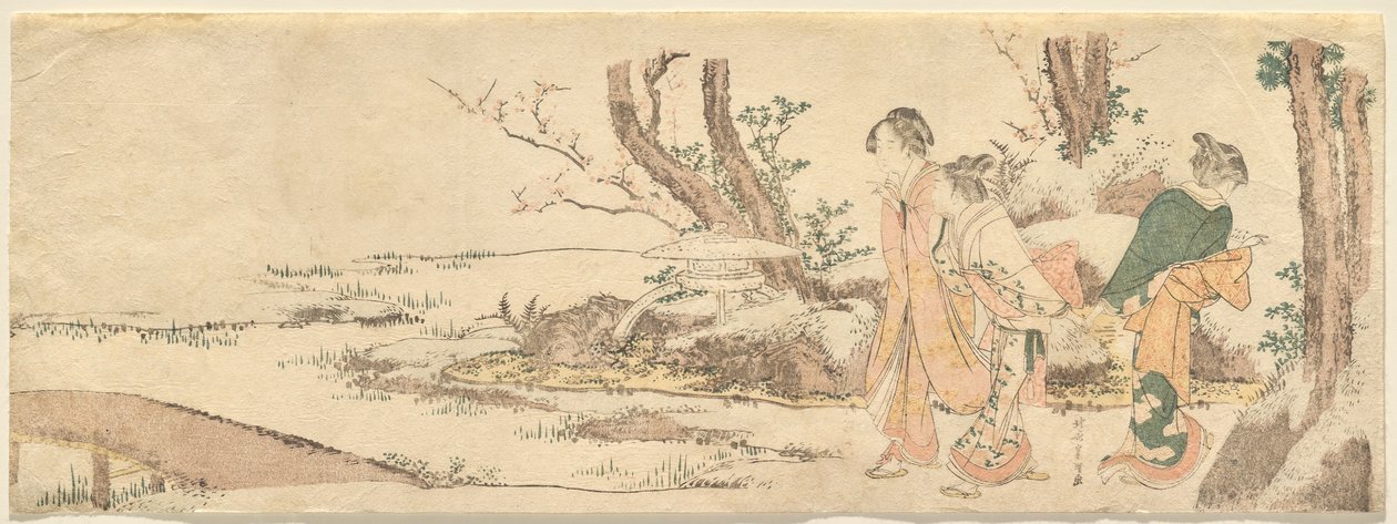 池塘边的三个女人 作者 葛饰北斋