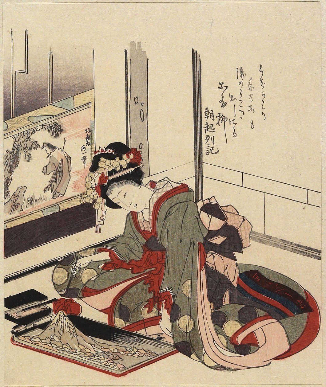 女人安排Bonkei，1820-1834 作者 葛饰北斋