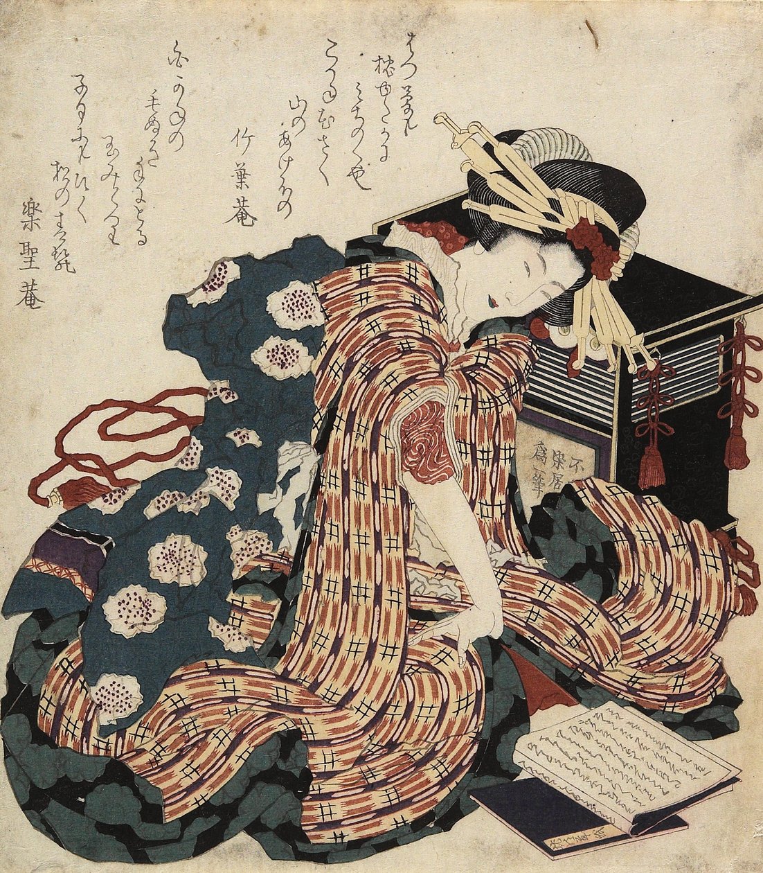 读一本书的女人，1822年 作者 葛饰北斋
