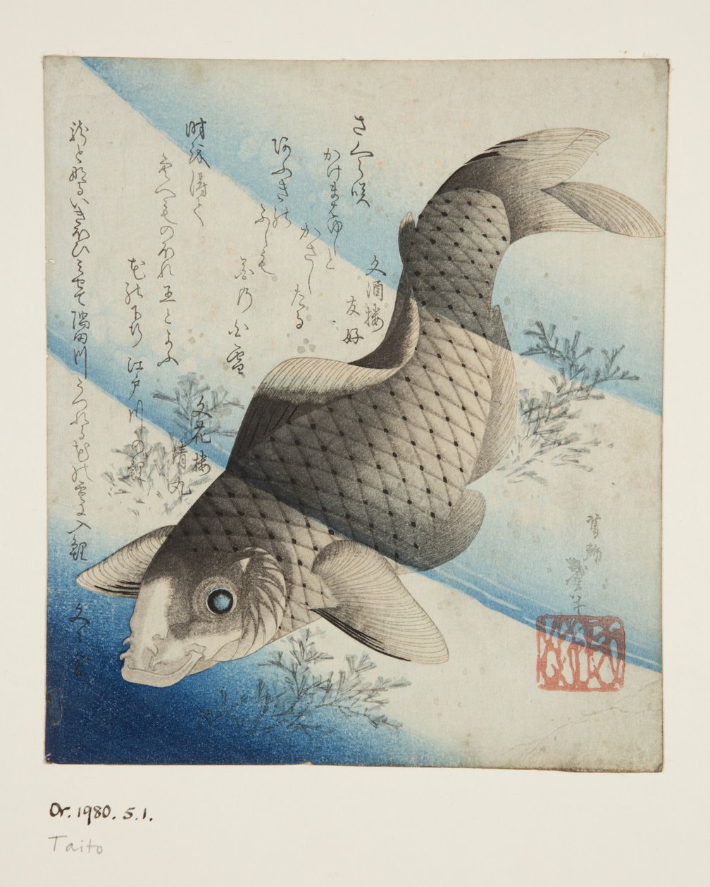 水中鲤鱼（彩色木版画） 作者 葛饰二世（FL.1820-50）台东