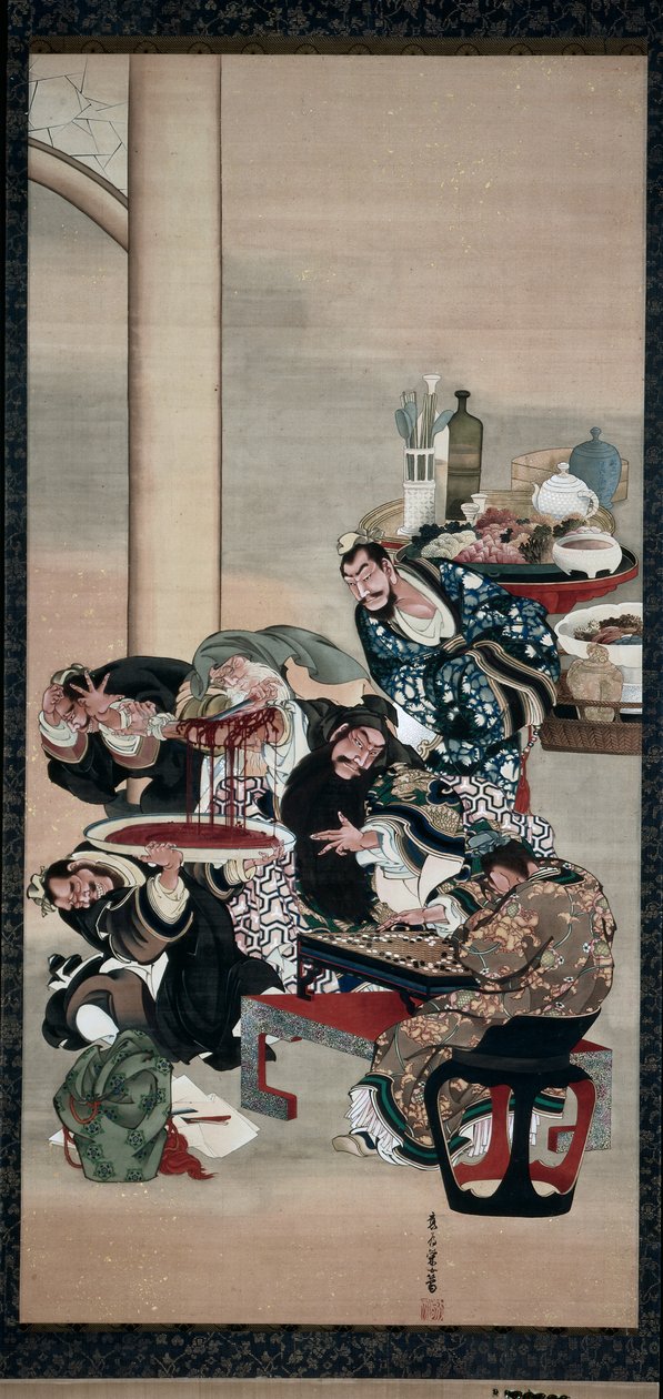 在观音臂上作业，1840年代。 作者 葛饰大井