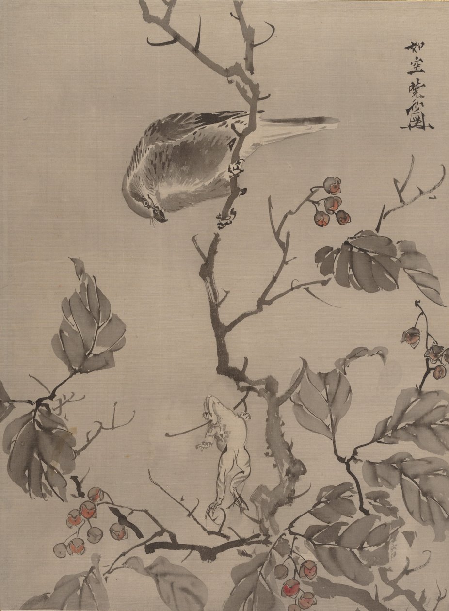 鸟和青蛙，约。 1887年。 作者 川边京菜