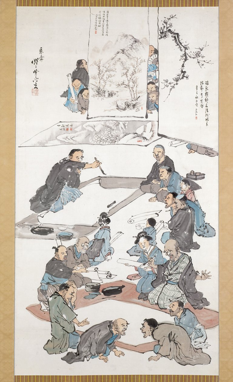 书画聚会（纸上水墨和色彩） 作者 川边京菜