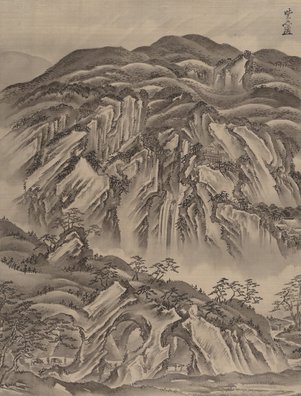 岩石景观，约。 1887年。 作者 川边京菜