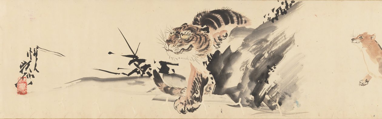 鸟类和动物的素描，19世纪末，1870年前。 作者 川边京菜
