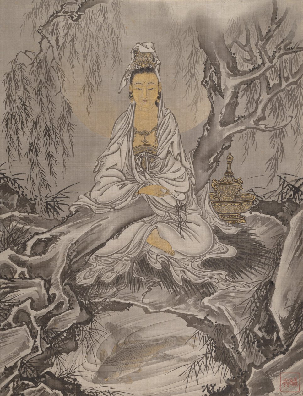 白袍观音，约1887年。 作者 川边京菜
