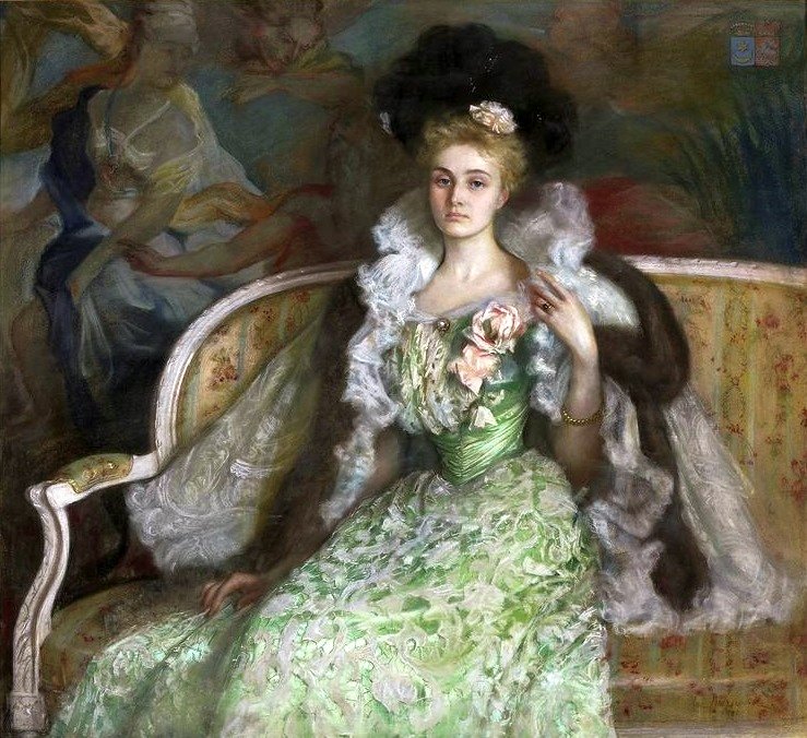 Jadwiga Tyszkiewiczowa nee Czetwertynska画象。 作者 卡齐米兹·莫尔达塞维奇