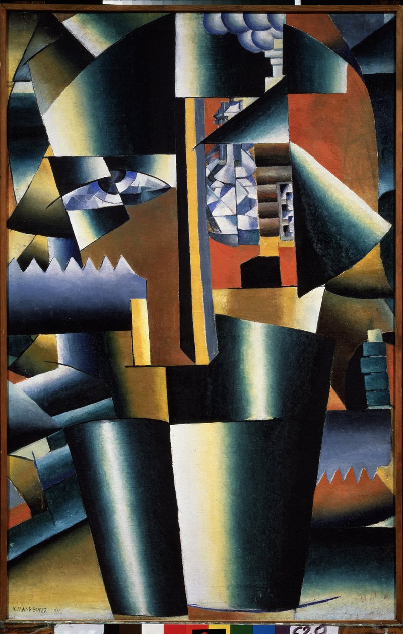 Portrait de Ivan Klyun (Kliun) (Ivan Klioune) (1873-1943) (Portrait of Ivan Klyun) - Peinture de Kasimir Severinovich Malevitch (Malevich, Malevic) (1878-1935), huile sur toile 作者 卡齐米尔·塞韦里诺维奇·马列维奇