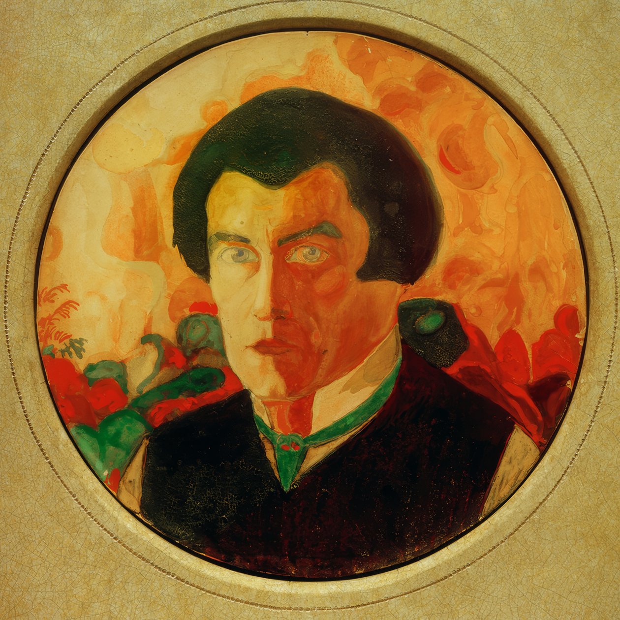 自画像，1909-1910年 作者 卡齐米尔·塞韦里诺维奇·马列维奇
