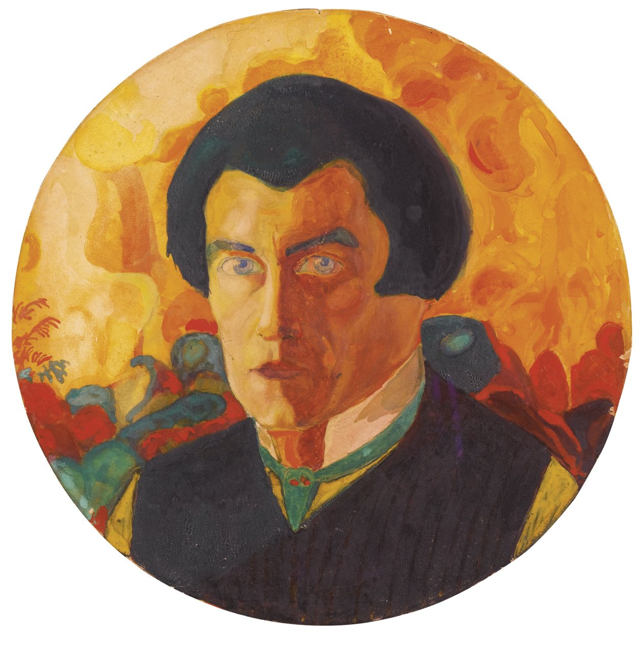 自画像，1908-1910年 作者 卡齐米尔·塞韦里诺维奇·马列维奇