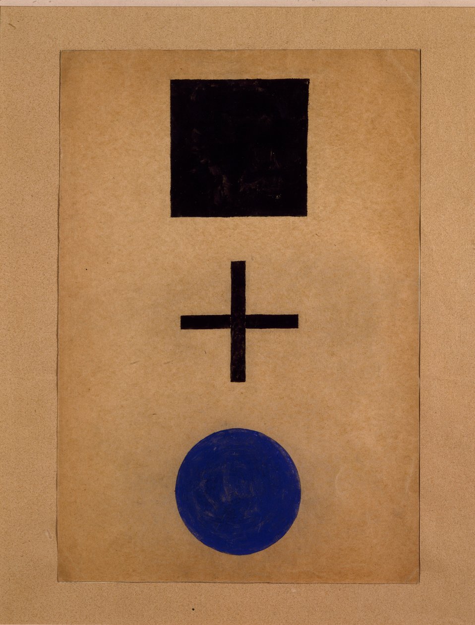 至上主义：Kazimir Malevich (Malevich, Malevich) (1878-1935) 1919-1920 私人收藏的方形、十字、圆形水粉画 作者 卡齐米尔·塞韦里诺维奇·马列维奇