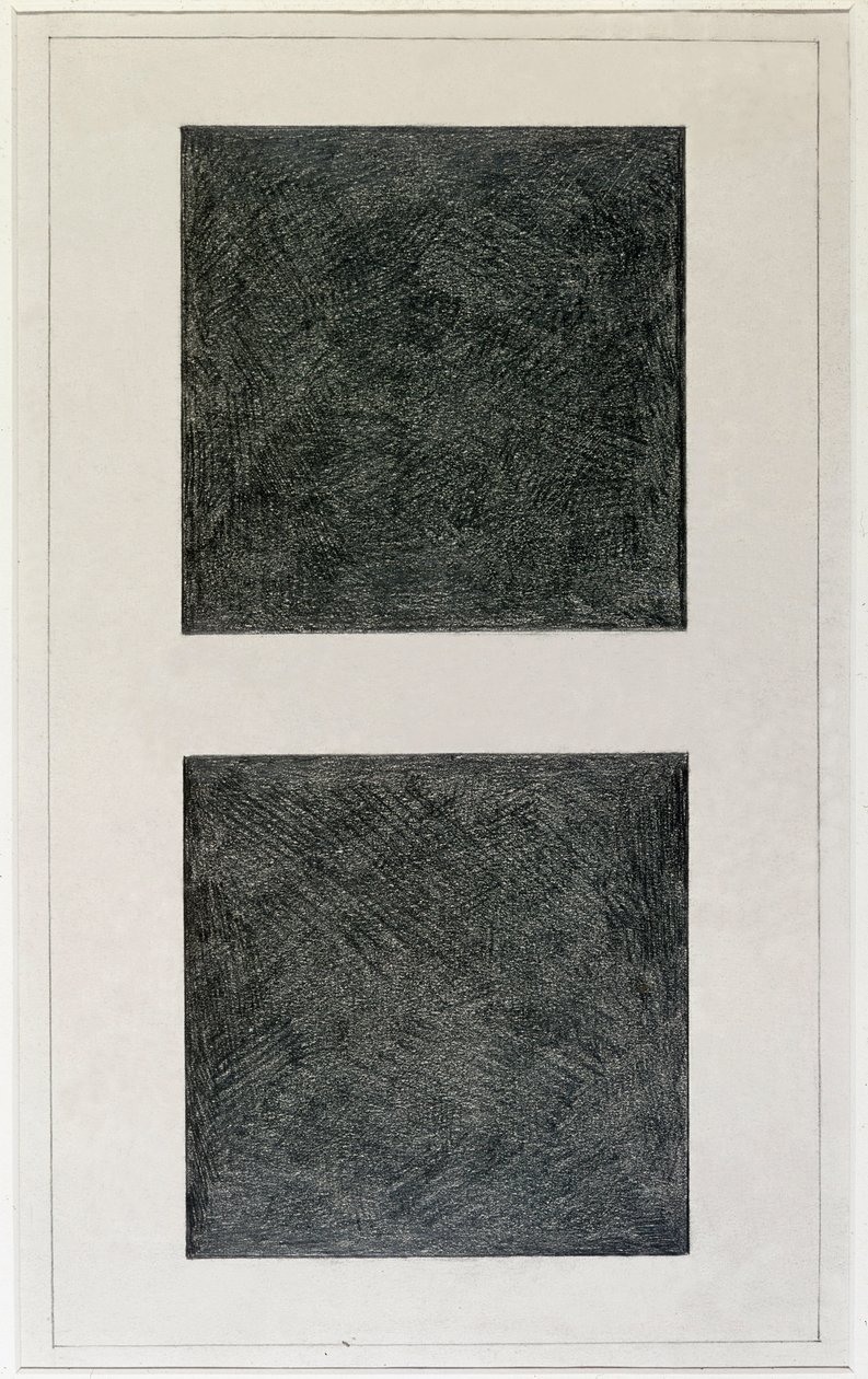 Suprematist element: two squares (oil on canvas, 20th century) 作者 卡齐米尔·塞韦里诺维奇·马列维奇