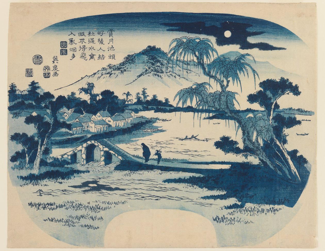 Shogetsu Pond，1829年（彩色木版画） 作者 京西铁