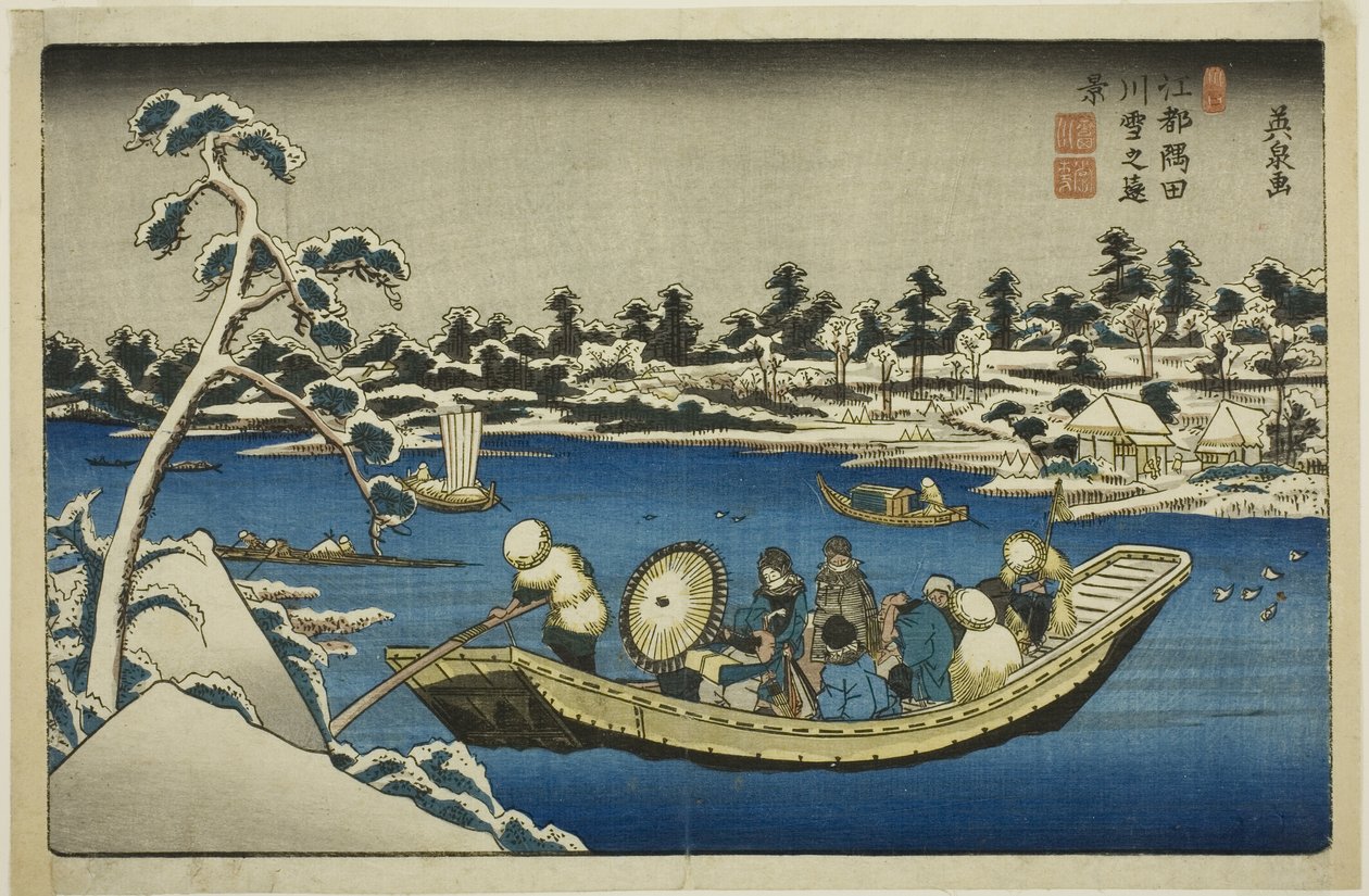 江户隅田川雪景远眺 作者 京西铁